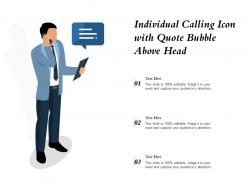 Individual calling icon with quote bubble above head