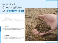 Individual checking farm soil fertility icon