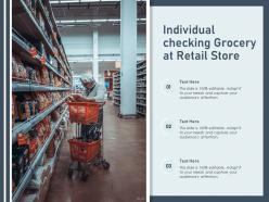 Individual checking grocery at retail store