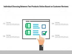 Individual choosing between two products online based on customer reviews