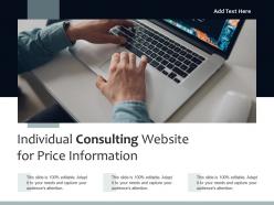 Individual Consulting Website For Price Information