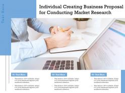 Individual creating business proposal for conducting market research