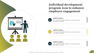 Individual Development Program Icon To Enhance Employee Engagement