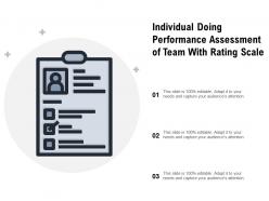 Individual doing performance assessment of team with rating scale