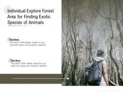 Individual explore forest area for finding exotic species of animals
