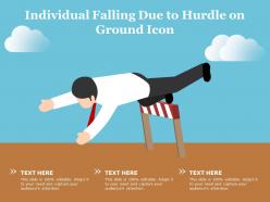 Individual falling due to hurdle on ground icon