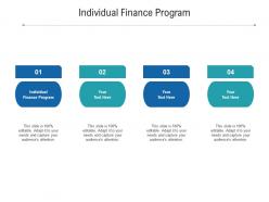 Individual finance program ppt powerpoint presentation inspiration graphics tutorials cpb