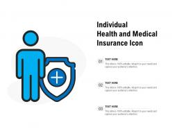 Individual health and medical insurance icon