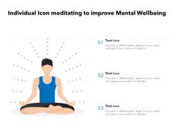 Individual icon meditating to improve mental wellbeing