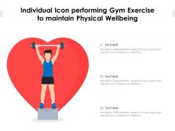 Individual icon performing gym exercise to maintain physical wellbeing