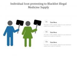 Individual icon protesting to blacklist illegal medicine supply