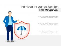 Individual insurance icon for risk mitigation