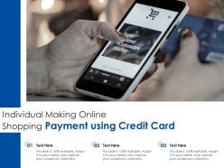 Individual making online shopping payment using credit card