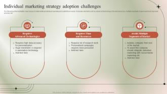 Individual Marketing Strategy Adoption Challenges Micromarketing Guide To Target MKT SS