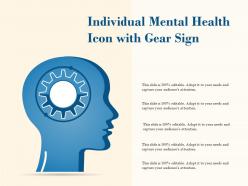 Individual Mental Health Icon With Gear Sign