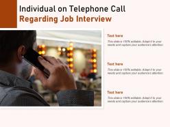 Individual on telephone call regarding job interview