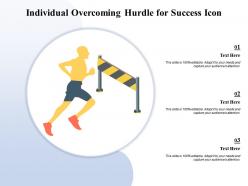 Individual overcoming hurdle for success icon