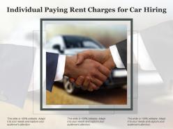 Individual Paying Rent Charges For Car Hiring