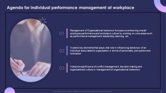 Individual Performance Management At Workplace Powerpoint Presentation Slides Appealing Visual