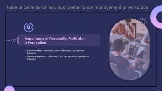 Individual Performance Management At Workplace Powerpoint Presentation Slides Analytical Appealing
