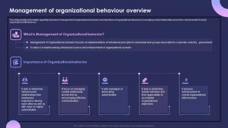 Individual Performance Management Management Of Organizational Behaviour Overview