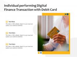 Individual Performing Digital Finance Transaction With Debit Card