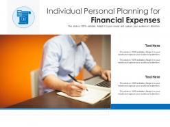 Individual personal planning for financial expenses