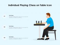 Individual playing chess on table icon