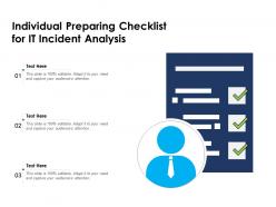 Individual preparing checklist for it incident analysis