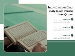 Individual reading holy islam verses from quran