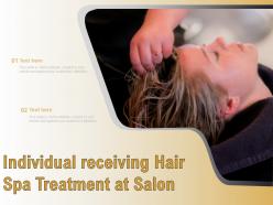 Individual receiving hair spa treatment at salon