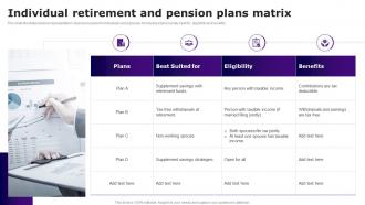 Individual Retirement And Pension Plans Matrix