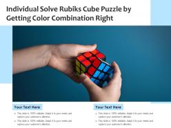 Individual solve rubiks cube puzzle by getting color combination right