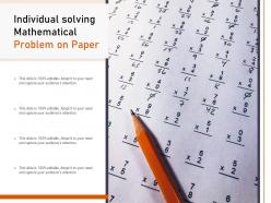 Individual Solving Mathematical Problem On Paper