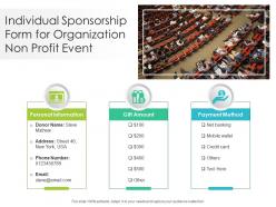 Individual Sponsorship Form For Organization Non Profit Event