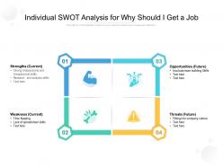 Individual swot analysis for why should i get a job