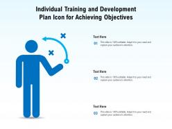 Individual training and development plan icon for achieving objectives