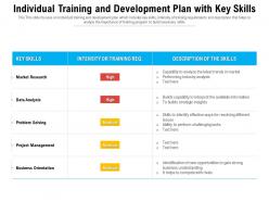 Individual training and development plan with key skills