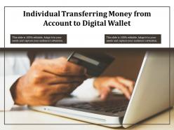 Individual transferring money from account to digital wallet
