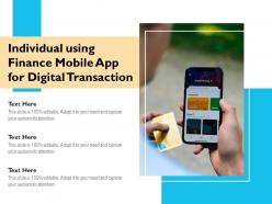 Individual using finance mobile app for digital transaction