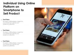 Individual using online platform on smartphone to sell product