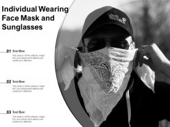 Individual wearing face mask and sunglasses
