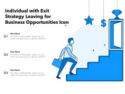 Individual with exit strategy leaving for business opportunities icon