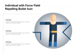 Individual with force field repelling bullet icon