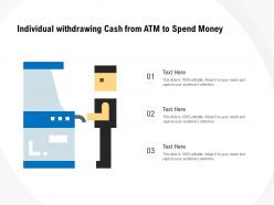 Individual withdrawing cash from atm to spend money