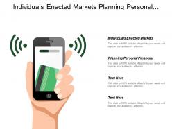 Individuals enacted markets planning personal financial consumer spending