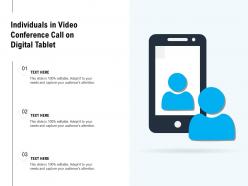 Individuals in video conference call on digital tablet