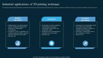 Industrial Applications Of 3d Printing Technique AI In Manufacturing