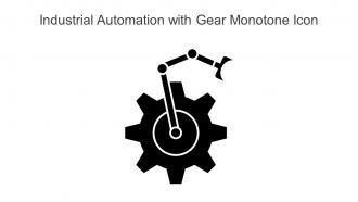 Industrial Automation With Gear Monotone Icon In Powerpoint Pptx Png And Editable Eps Format