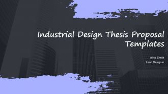 Industrial Design Thesis Proposal Templates PPT Outline ACP